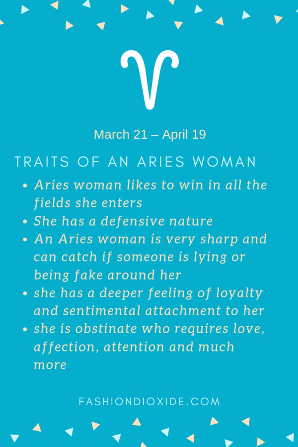 Born to be a winner or at least a competitor, the Aries woman likes to win ...